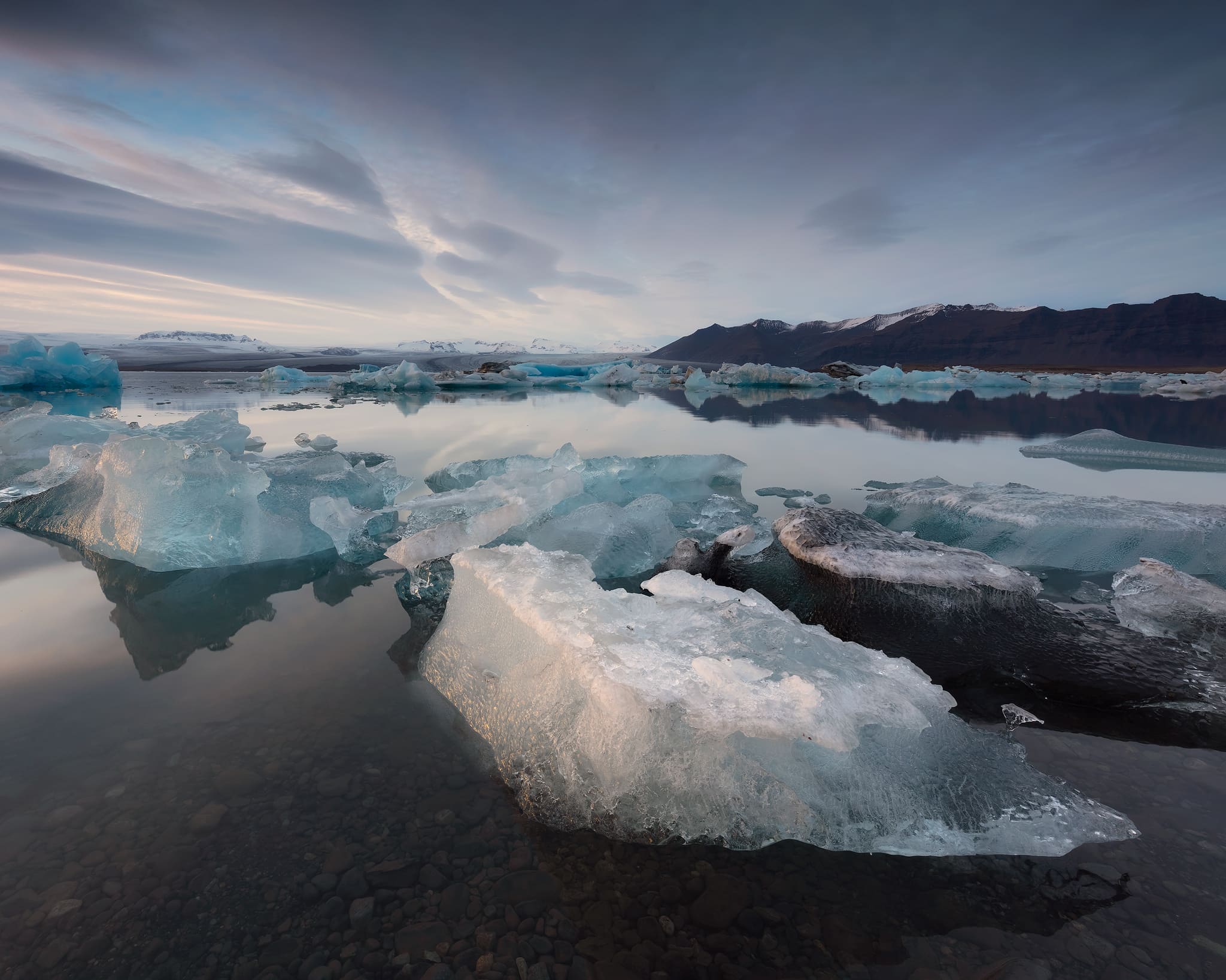 Fine art photograph of Jokulsarlon Glacier Lagoon in South Iceland by landscape photographer, Serena Dzenis.